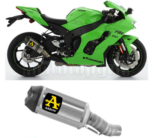 SCARICO OMOLOGATO OPEN ARROW INDY-RACE IN ALLUMINIO CON FONDELLO IN CARBY COMPATIBILE CON KAWASAKI ZX-10R ZX-10 R 21/23