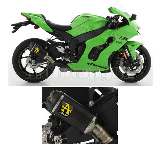 SCARICO OMOLOGATO OPEN ARROW INDY-RACE IN CARBONIO CON FONDELLO IN CARBY COMPATIBILE CON KAWASAKI ZX-10R ZX-10 R 21/23