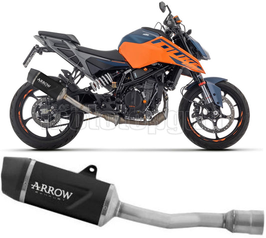SCARICO OMOLOGATO ARROW INDY-RACE IN ALLUMINIO NERO CON COPPA IN CARBONIO COMPATIBILE CON KTM DUKE 125 2024