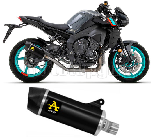 SCARICO OMOLOGATO ARROW INDY-RACE IN ALLUMINIO NERO CON FONDELLO IN CARBY COMPATIBILE CON YAMAHA MT10 MT-10 22/23