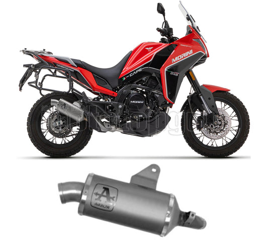 SCARICO OMOLOGATO ARROW INDY-RACE IN ALLUMINIO CON FONDELLO IN INOX COMPATIBILE CON MOTO MORINI X-CAPE 650 22/23