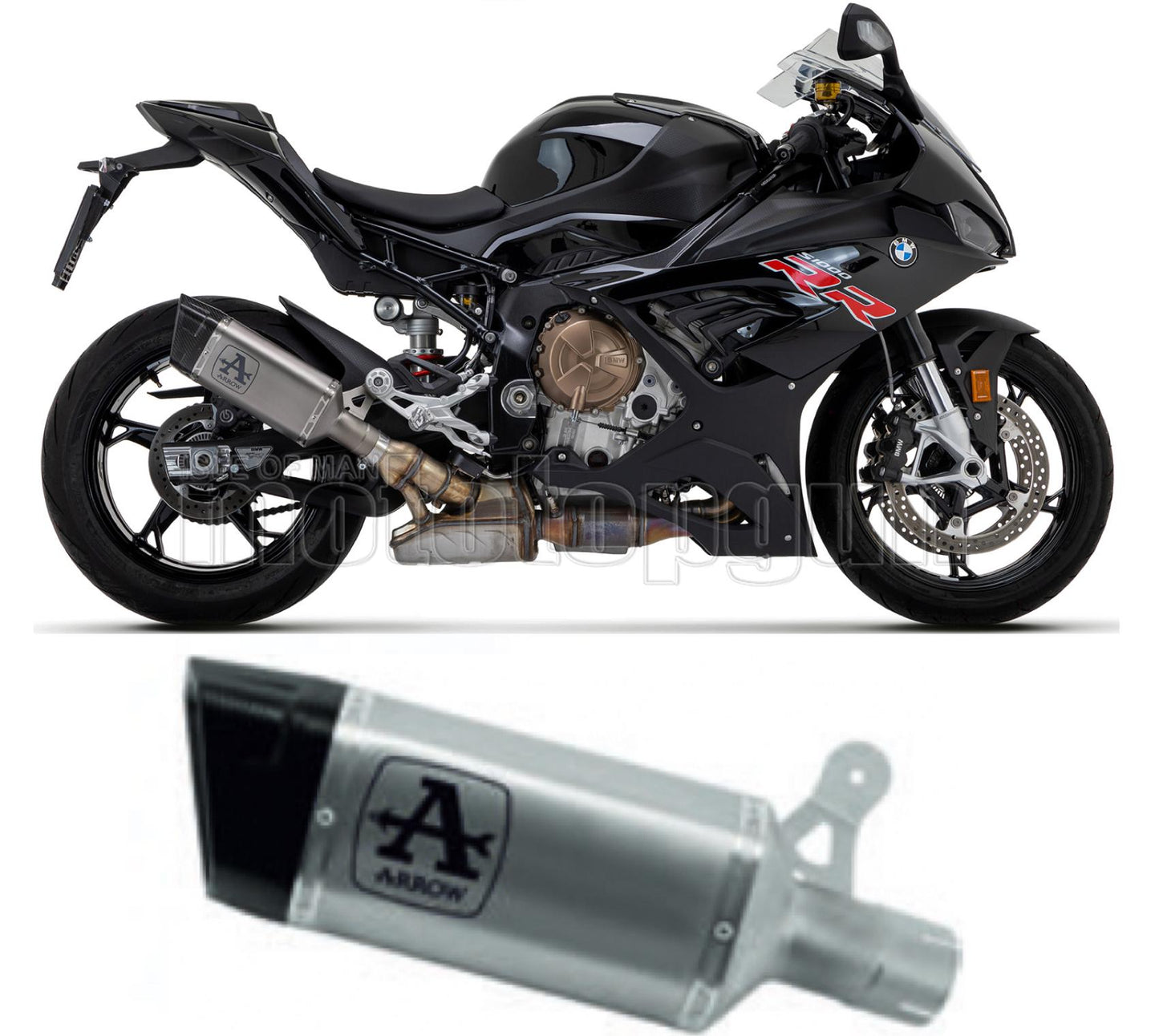 SCARICO COMPLETO OMOLOGATO CATALIZZATO ARROW PISTA IN TITANIO CON FONDELLO IN CARBY COMPATIBILE CON BMW S1000 S-1000 RR 19/23