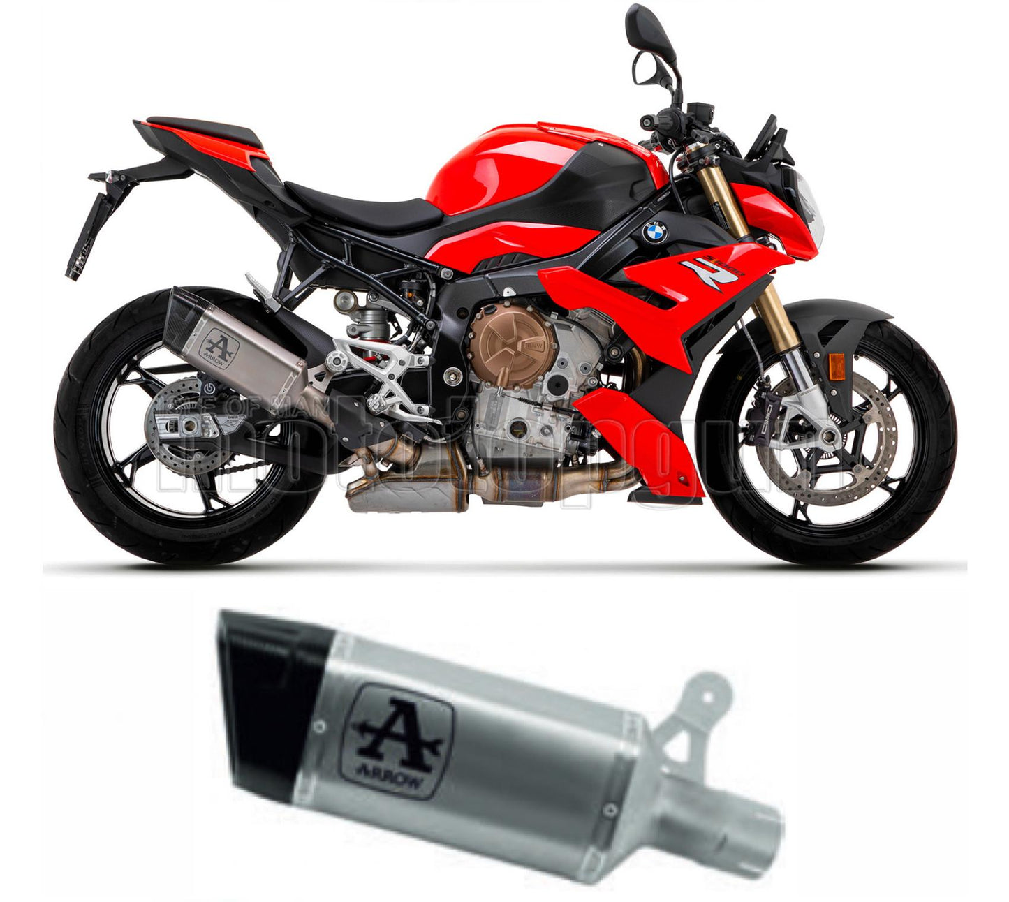 SCARICO COMPLETO OMOLOGATO CATALIZZATO ARROW PISTA IN TITANIO CON FONDELLO IN CARBY COMPATIBILE CON BMW S1000 S-1000 R 21/23