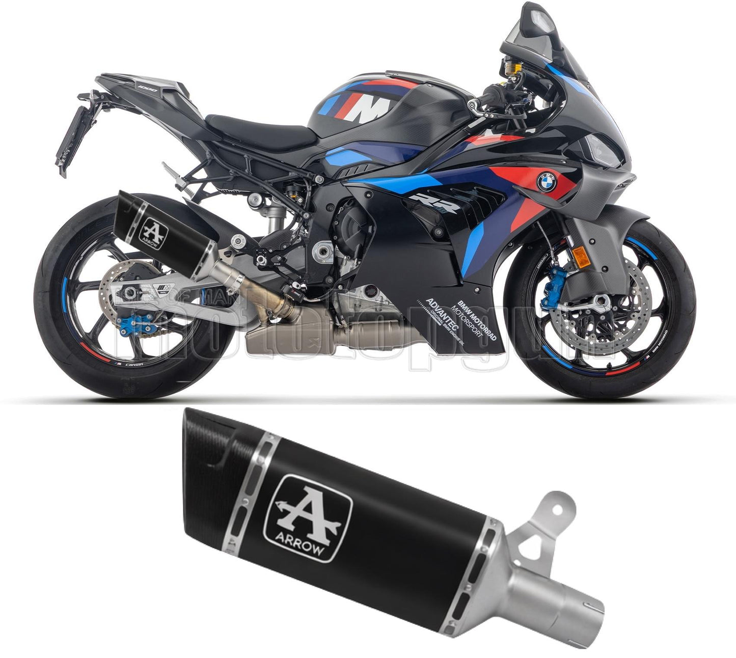 ARROW SCARICO OMOLOGATO PISTA TITANIO NERO FONDELLO CARBY COMPATIBILE CON BMW M1000 M-1000 RR 25/26