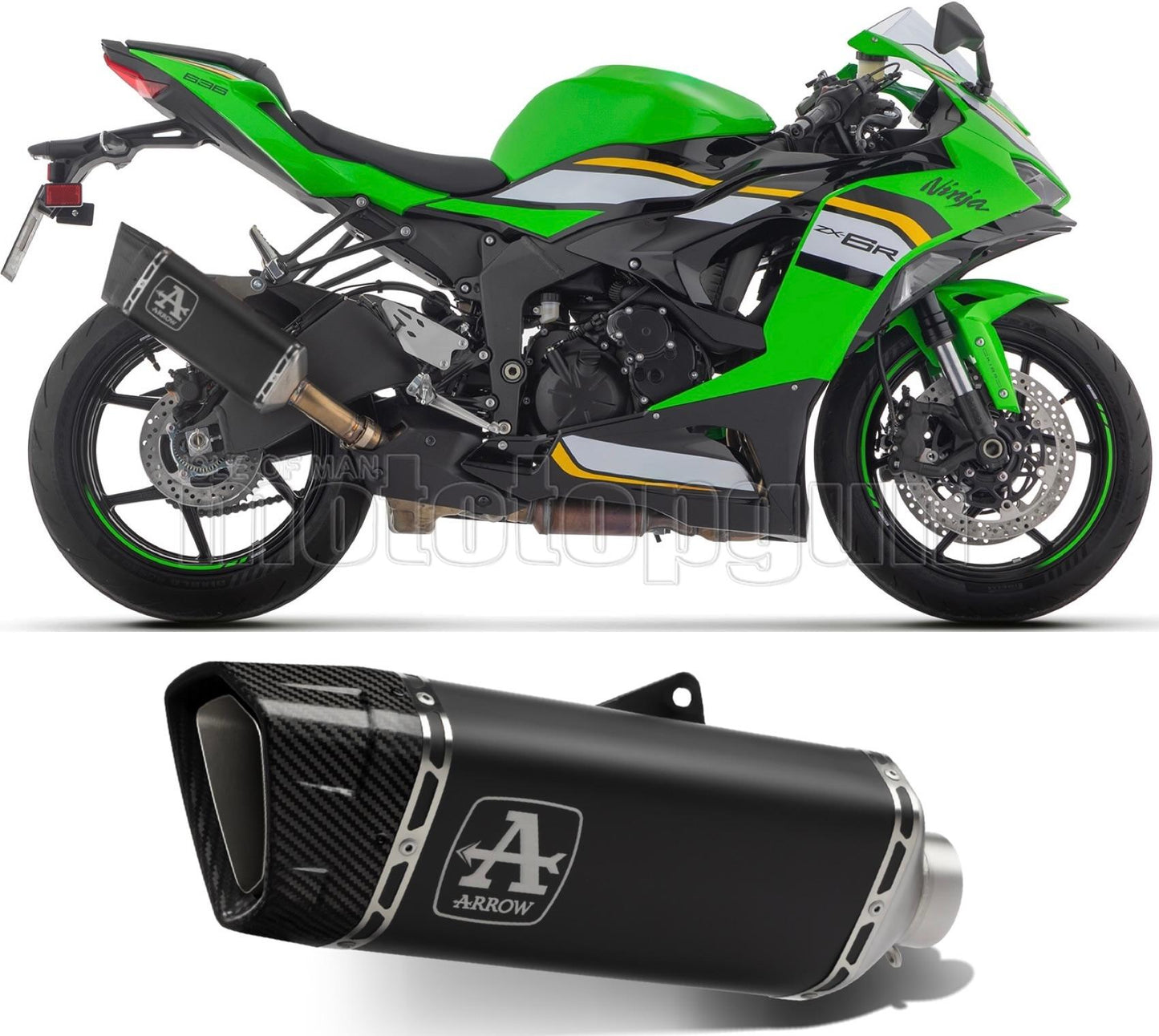 SCARICO COMPLETO OMOLOGATO CATALIZZATO ARROW PISTA IN TITANIO CON FONDELLO IN CARBY COMPATIBILE CON KAWASAKI ZX-6R ZX-6 R 636 24/25