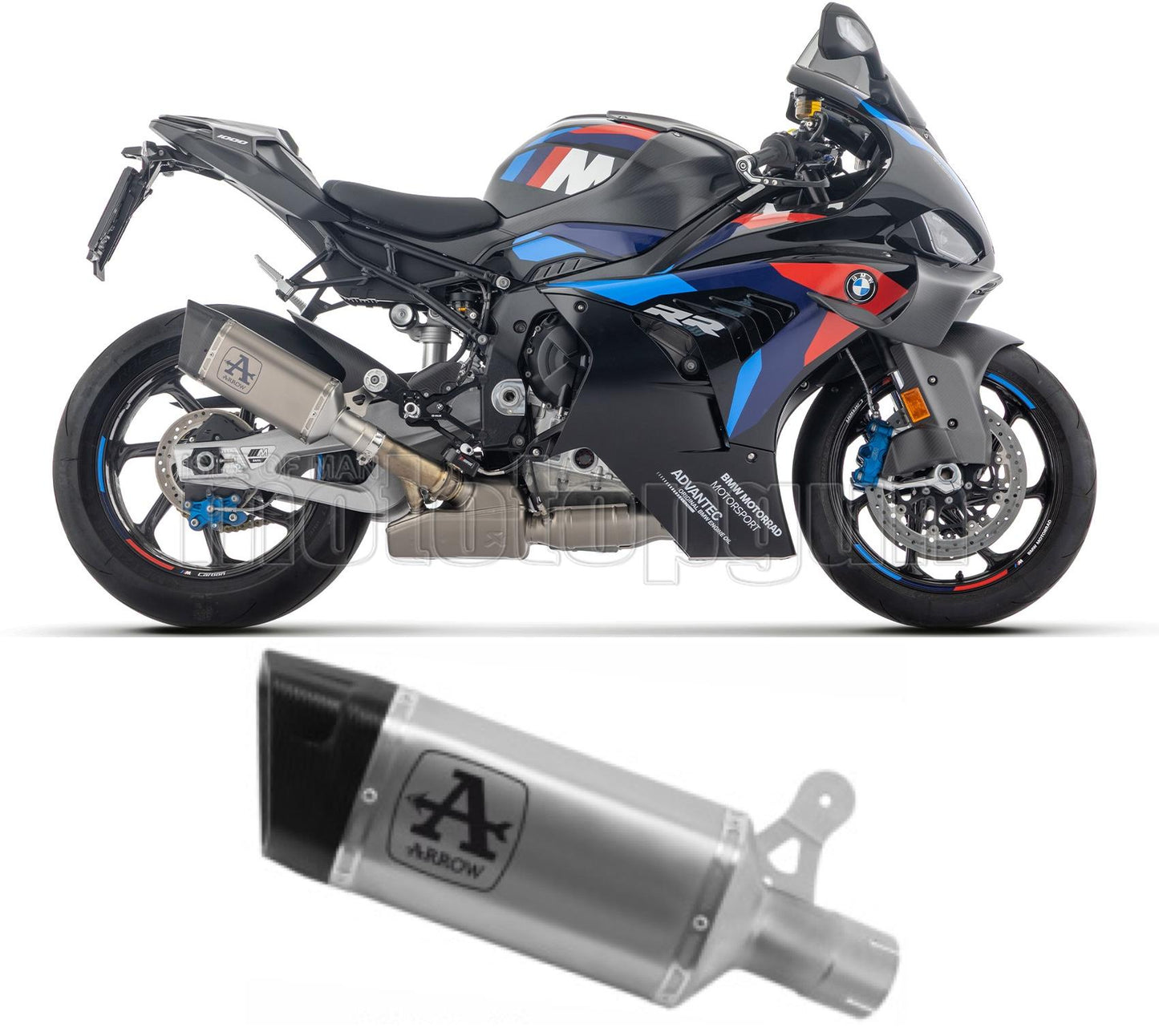 ARROW SCARICO OMOLOGATO PISTA TITANIO FONDELLO CARBY COMPATIBILE CON BMW M1000 M-1000 RR 25/26