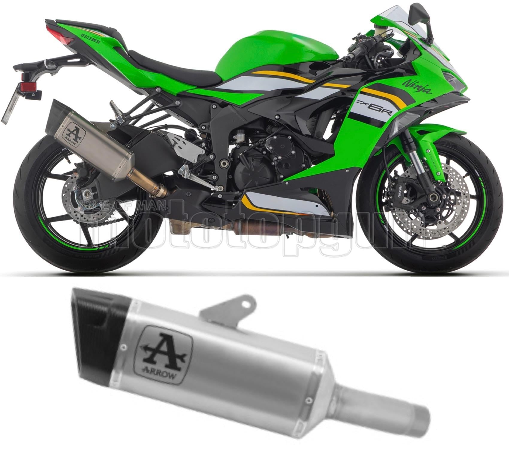 SCARICO COMPLETO OMOLOGATO CATALIZZATO ARROW PISTA IN TITANIO CON FONDELLO IN CARBY COMPATIBILE CON KAWASAKI ZX-6R ZX-6 R 636 24/25