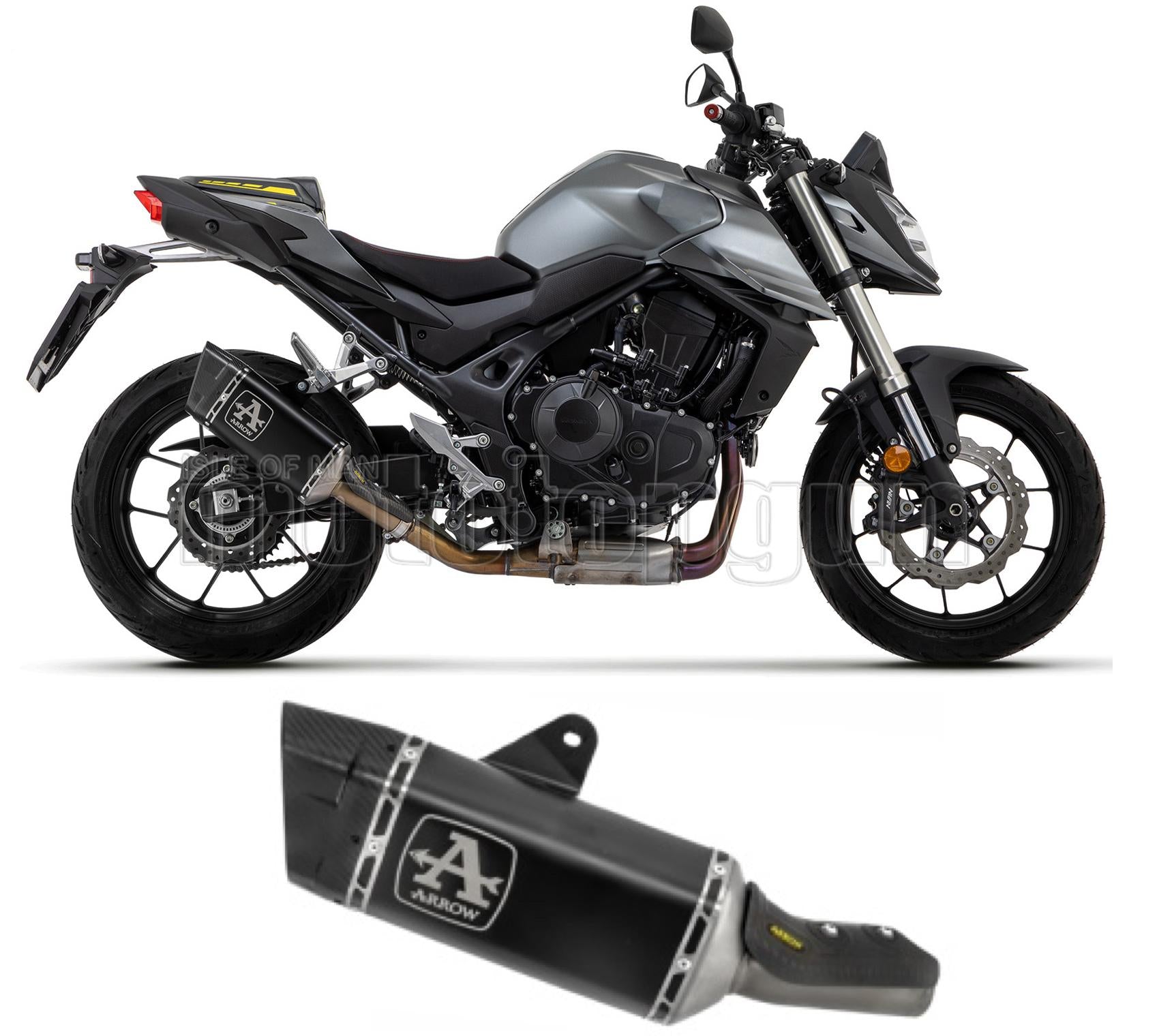 ARROW SCARICO OMOLOGATO PISTA ALLUMINIO NERO FONDELLO INOX COMPATIBILE CON HONDA CB 750 HORNET 23/24