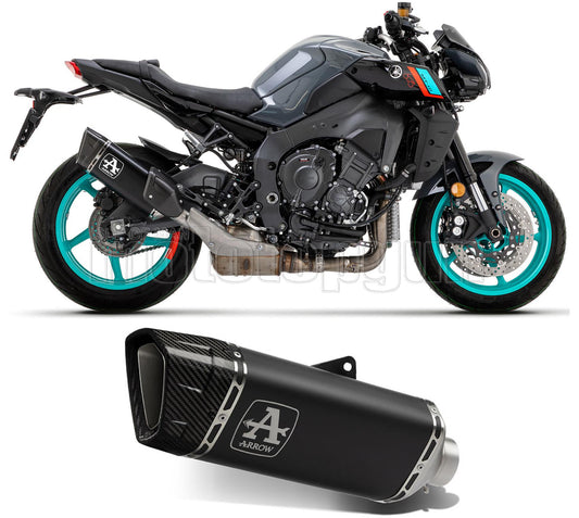 SCARICO COMPLETO OMOLOGATO CATALIZZATO ARROW PISTA IN TITANIO NERO CON FONDELLO IN CARBY COMPATIBILE CON YAMAHA MT10 MT-10 22/23