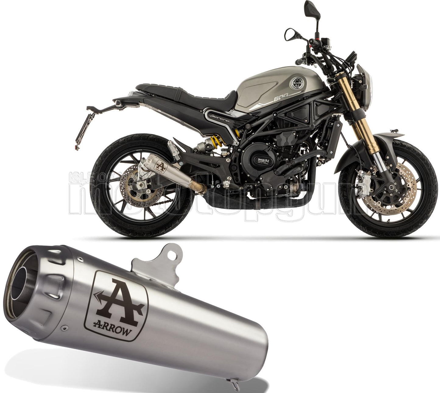 SCARICO OMOLOGATO ARROW PRO-RACE IN NICHROM CON FONDELLO IN INOX COMPATIBILE CON BENELLI LEONCINO 800 22/23