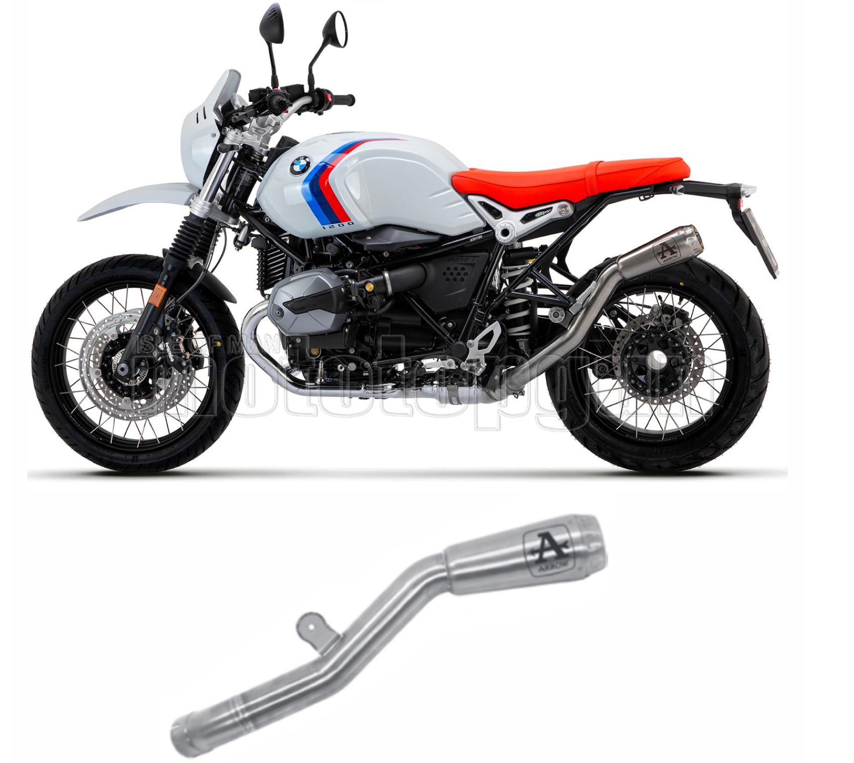 SCARICO OMOLOGATO OPEN ARROW PRO-RACE IN NICHROM CON FONDELLO IN INOX COMPATIBILE CON BMW R NINE T URBAN GS 21/23