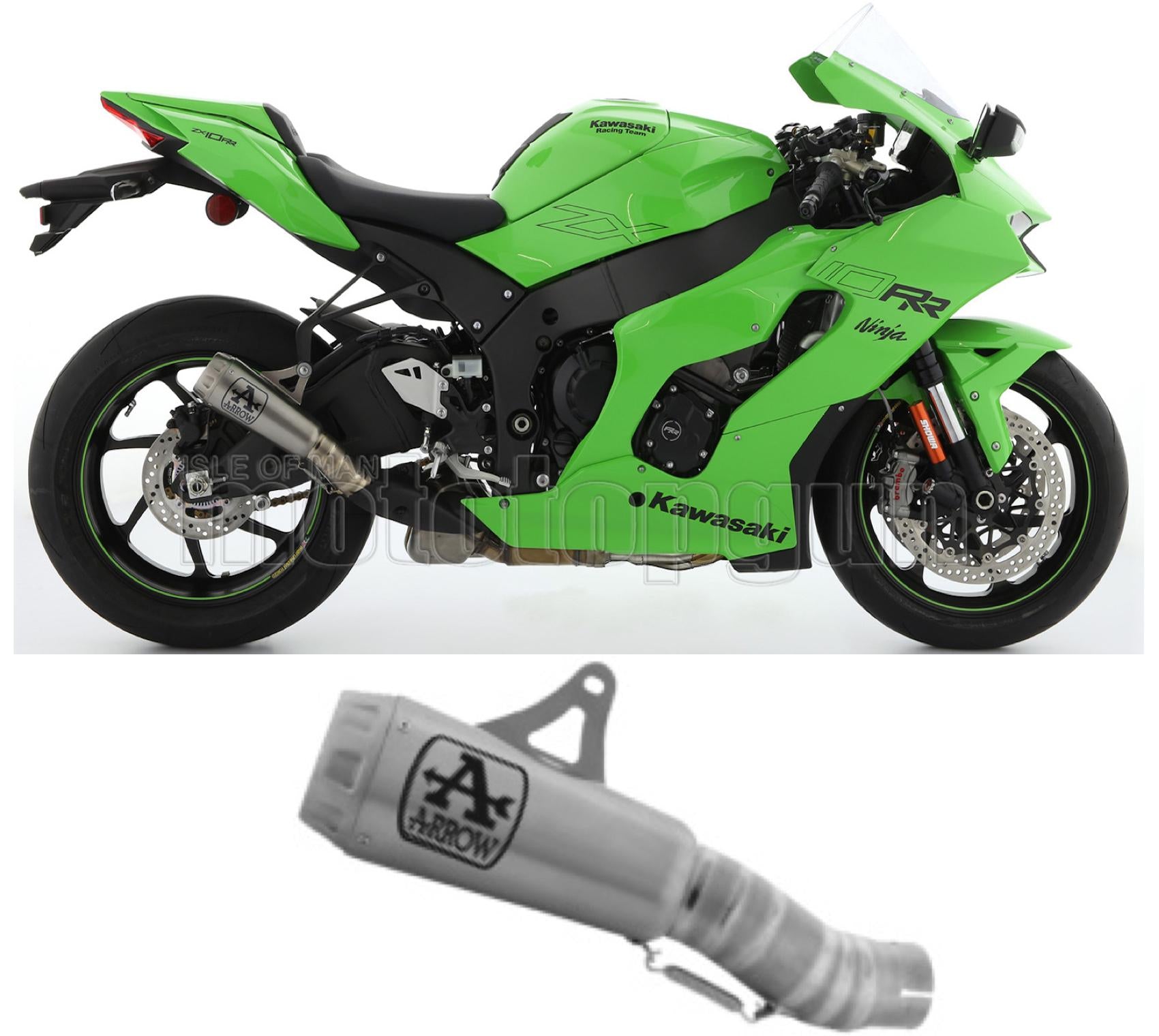 SCARICO OMOLOGATO OPEN ARROW PRO-RACE IN TITANIO CON FONDELLO IN TITANIO COMPATIBILE CON KAWASAKI ZX-10R ZX-10 R 21/23