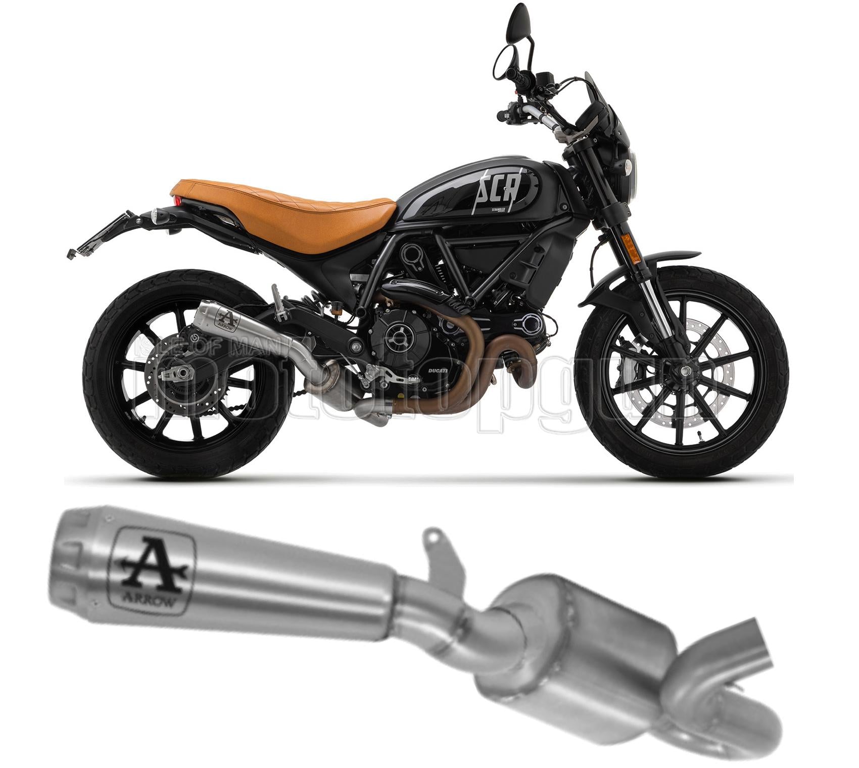 SCARICO OMOLOGATO ARROW PRO-RACE IN NICHROM CON FONDELLO IN INOX COMPATIBILE CON DUCATI SCRAMBLER 800 21/22