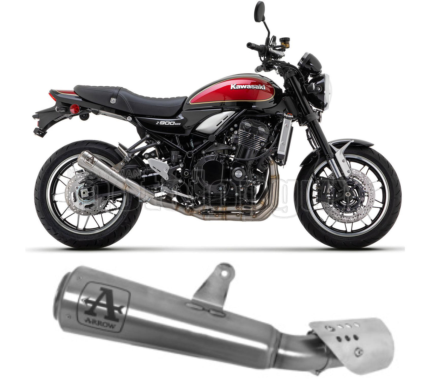 SCARICO COMPLETO OMOLOGATO CATALIZZATO ARROW PRO-RACE IN NICHROM CON FONDELLO IN INOX COMPATIBILE CON KAWASAKI Z900 Z-900 RS 22/23