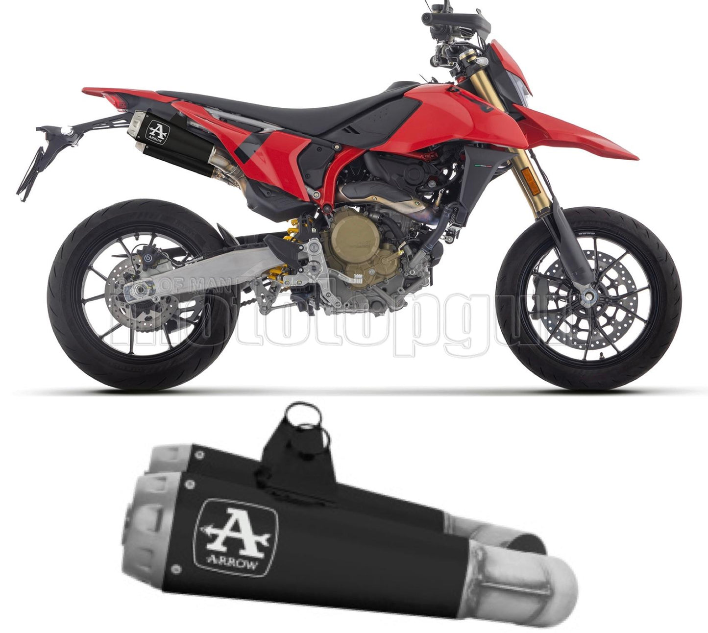 SCARICO OMOLOGATO ARROW PRO-RACE IN INOX NERO COMPATIBILE CON DUCATI HYPERMOTARD 698 MONO 2024