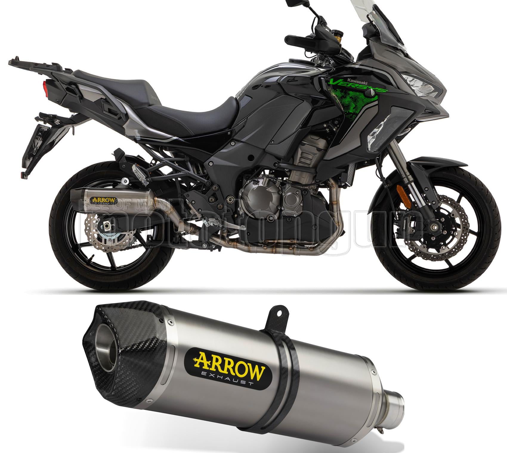SCARICO OMOLOGATO ARROW RACE-TECH IN ALLUMINIO CON FONDELLO IN CARBY COMPATIBILE CON KAWASAKI VERSYS 1000 21/23