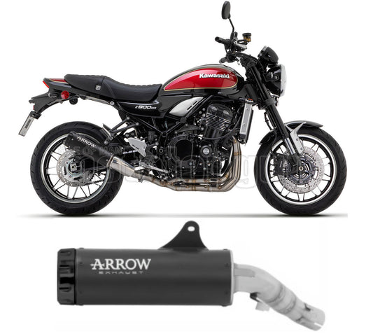 SCARICO RACE ARROW REBEL IN ALLUMINIO NERO CON FONDELLO IN ALLUMINIO NERO COMPATIBILE CON KAWASAKI Z900 Z-900 RS 22/23