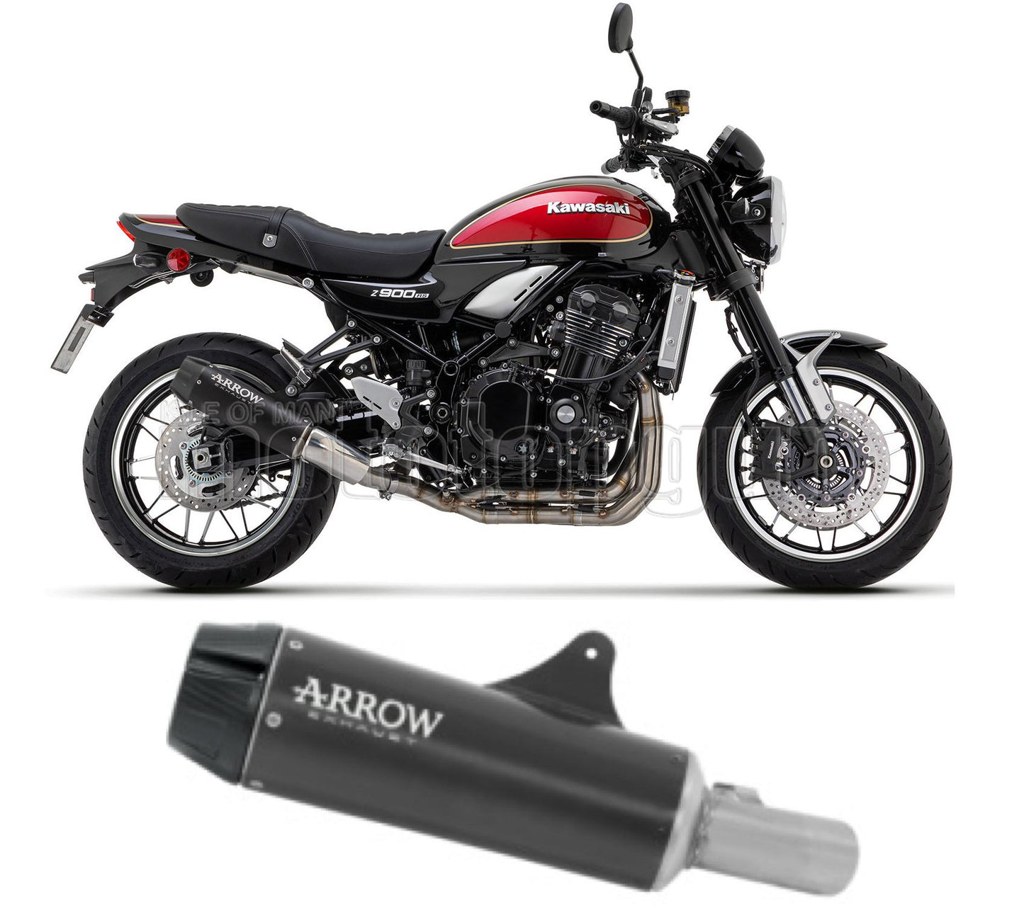 SCARICO RACE ARROW REBEL IN ALLUMINIO NERO CON FONDELLO IN CARBY COMPATIBILE CON KAWASAKI Z900 Z-900 RS 22/23