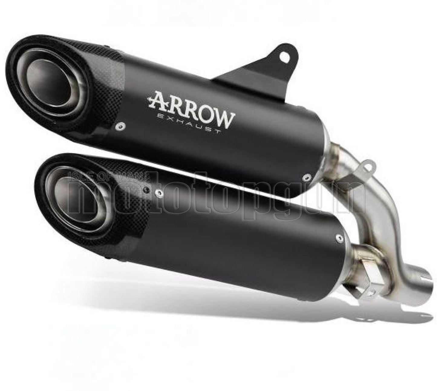 SCARICO OMOLOGATO OPEN ARROW ROUND IN TITANIO NERO CON FONDELLO IN TITANIO COMPATIBILE CON DUCATI MONSTER 937 + 21/23