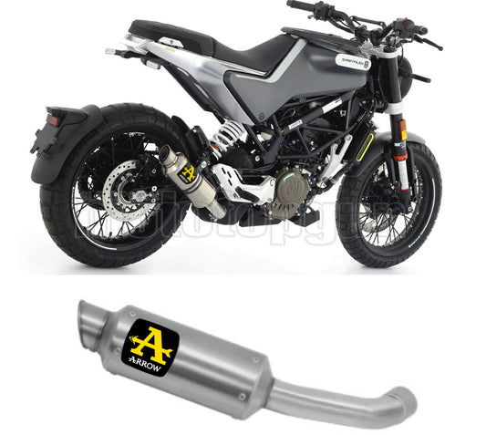 SCARICO OMOLOGATO ARROW GP2 GP-2 IN NICHROM CON FONDELLO IN INOX COMPATIBILE CON HUSQVARNA VITPILEN 125 21/23