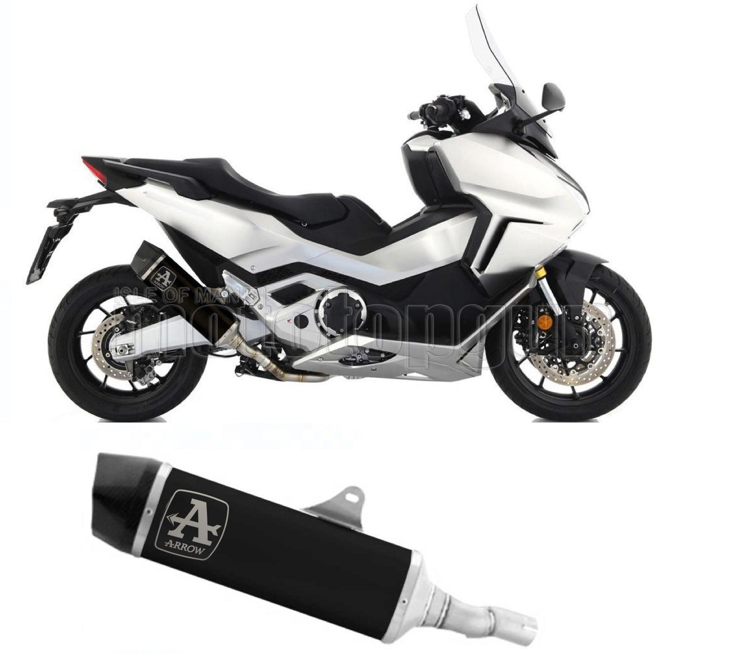 SCARICO RACE + DBKILLER ARROW INDY-RACE IN ALLUMINIO NERO CON FONDELLO IN CARBY COMPATIBILE CON HONDA FORZA 750 21/23