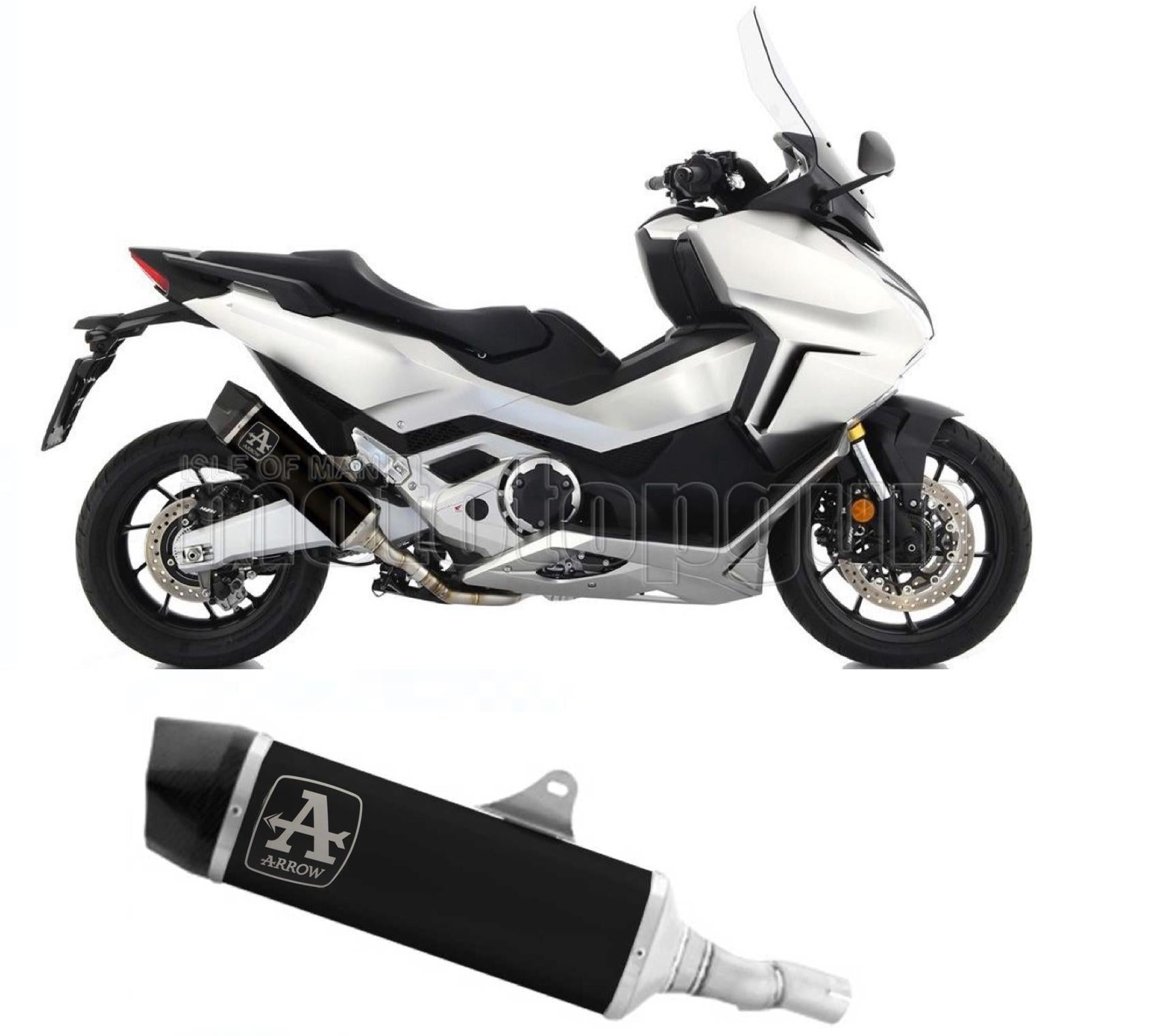 SCARICO RACE + DBKILLER ARROW INDY-RACE IN ALLUMINIO NERO CON FONDELLO IN CARBY COMPATIBILE CON HONDA FORZA 750 21/23