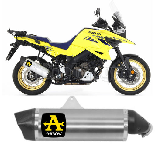 SCARICO COMPLETO OMOLOGATO OPEN ARROW MAXI RACE-TECH IN ALLUMINIO CON FONDELLO IN CARBY COMPATIBILE CON SUZUKI V-STROM 1050 20/23
