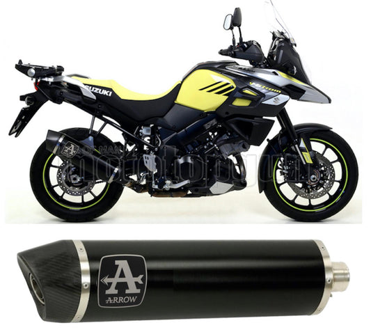 SCARICO COMPLETO OMOLOGATO OPEN ARROW MAXI RACE-TECH IN ALLUMINIO NERO CON FONDELLO IN CARBY COMPATIBILE CON SUZUKI V-STROM 1050 20/23