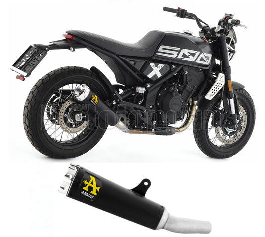 SCARICO RACE ARROW REBEL IN ALLUMINIO NERO CON FONDELLO IN ALLUMINIO COMPATIBILE CON BRIXTON CROSSFIRE 500 X 21/23