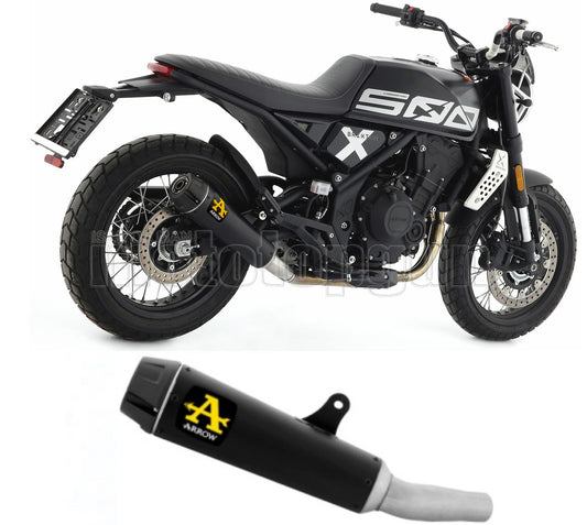 SCARICO RACE ARROW REBEL IN ALLUMINIO NERO CON FONDELLO IN CARBY COMPATIBILE CON BRIXTON CROSSFIRE 500 X 21/23