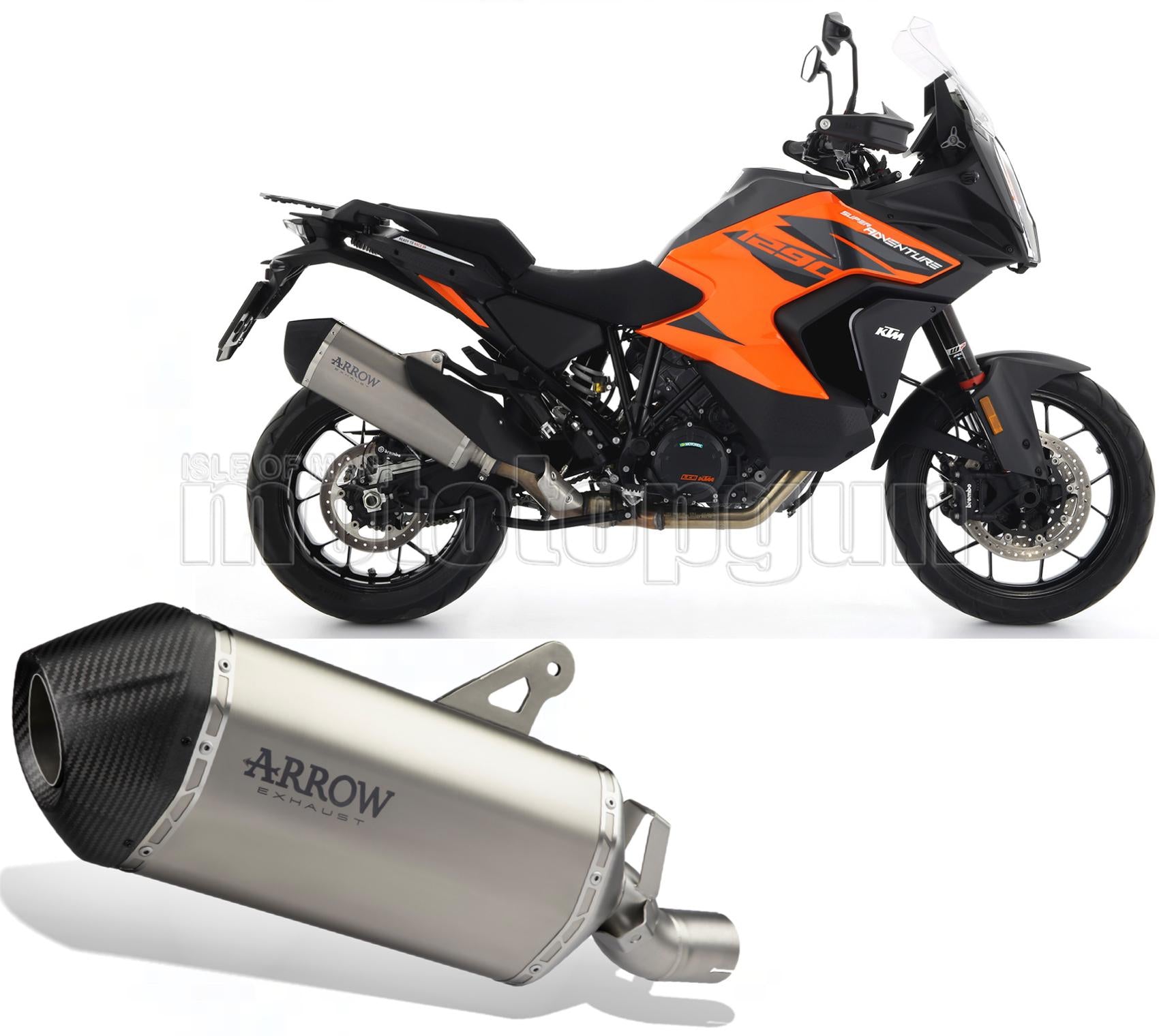 SCARICO OMOLOGATO ARROW SONORA IN TITANIO CON FONDELLO IN CARBY COMPATIBILE CON KTM 1290 SUPERADVENTURE R 21/23