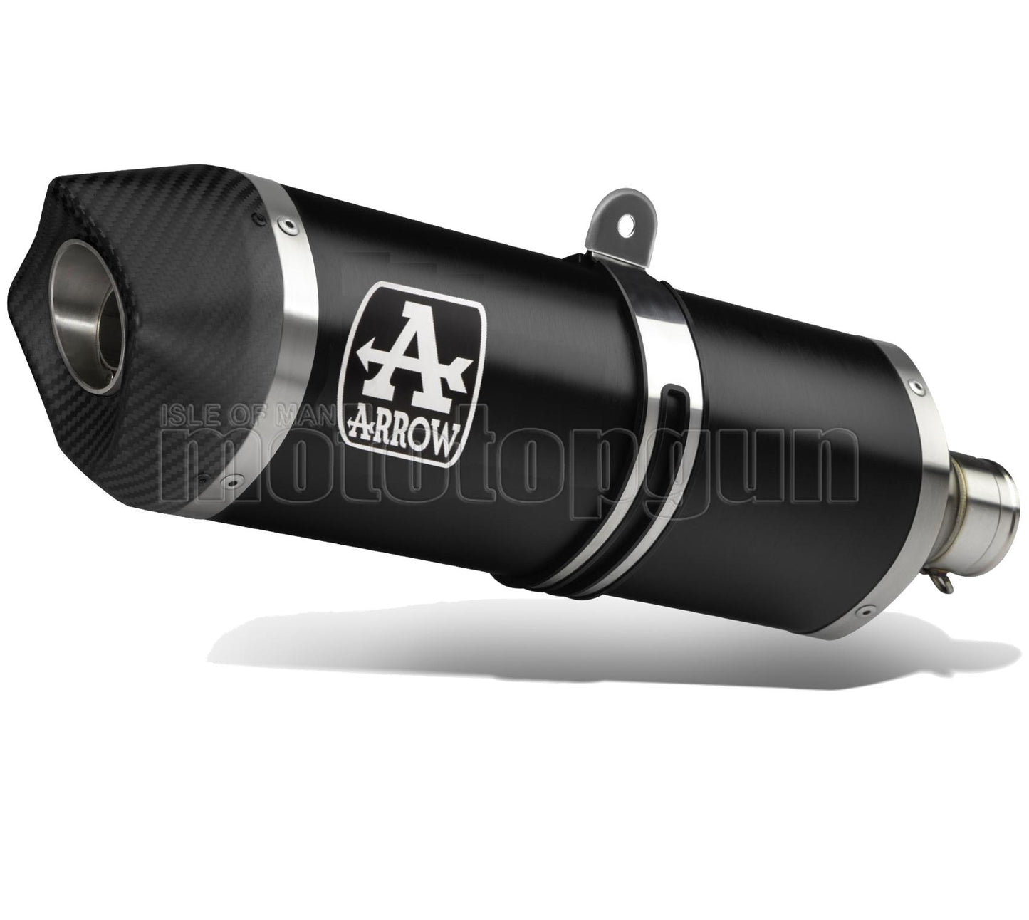 RACCORDO OPEN ARROW RACE-TECH IN ALLUMINIO NERO CON FONDELLO IN CARBY COMPATIBILE CON HONDA FORZA 350 21/23