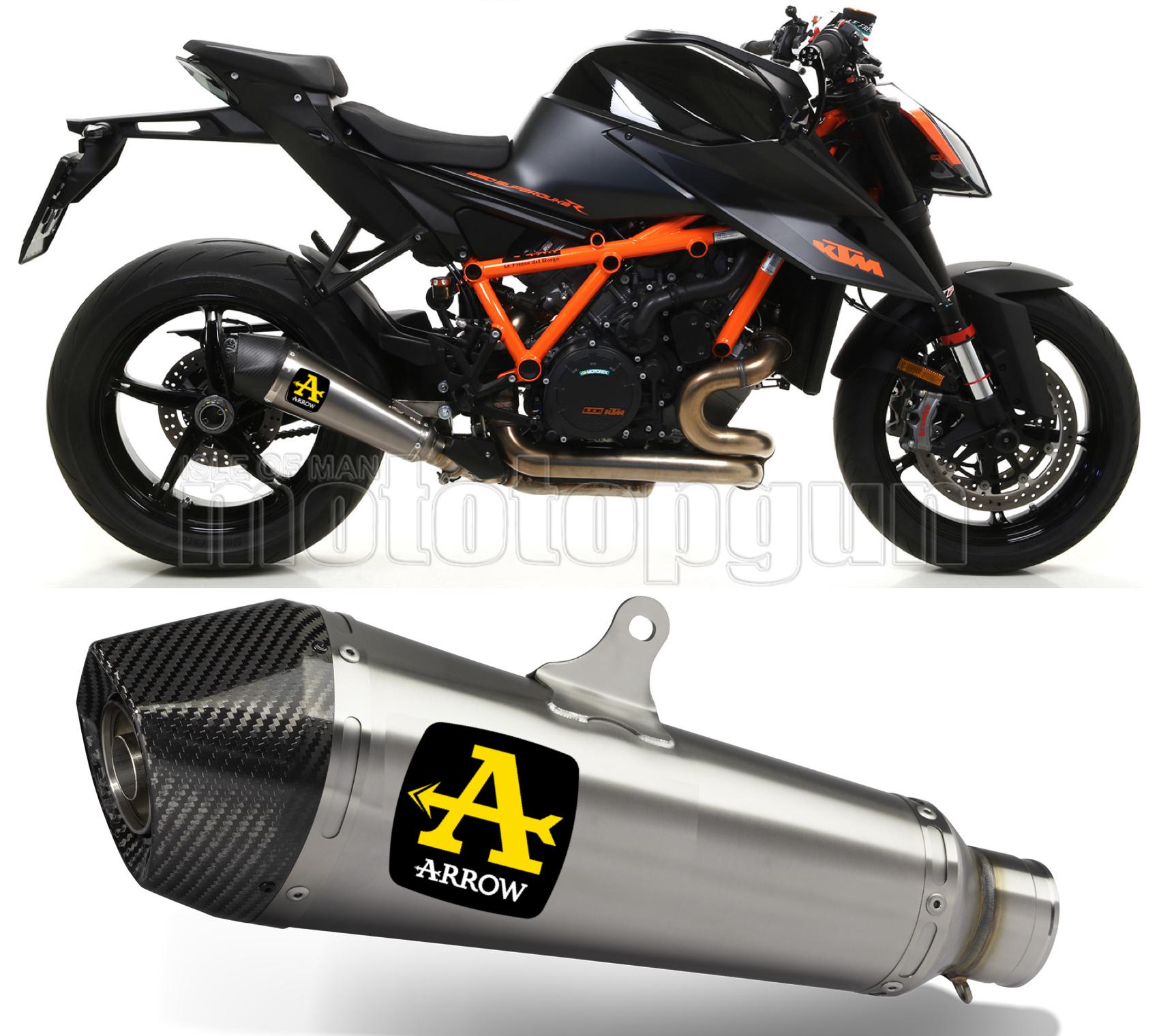 SCARICO OMOLOGATO OPEN ARROW X-KONE IN TITANIO CON FONDELLO IN CARBY COMPATIBILE CON KTM 1290 SUPERDUKE R 20/23