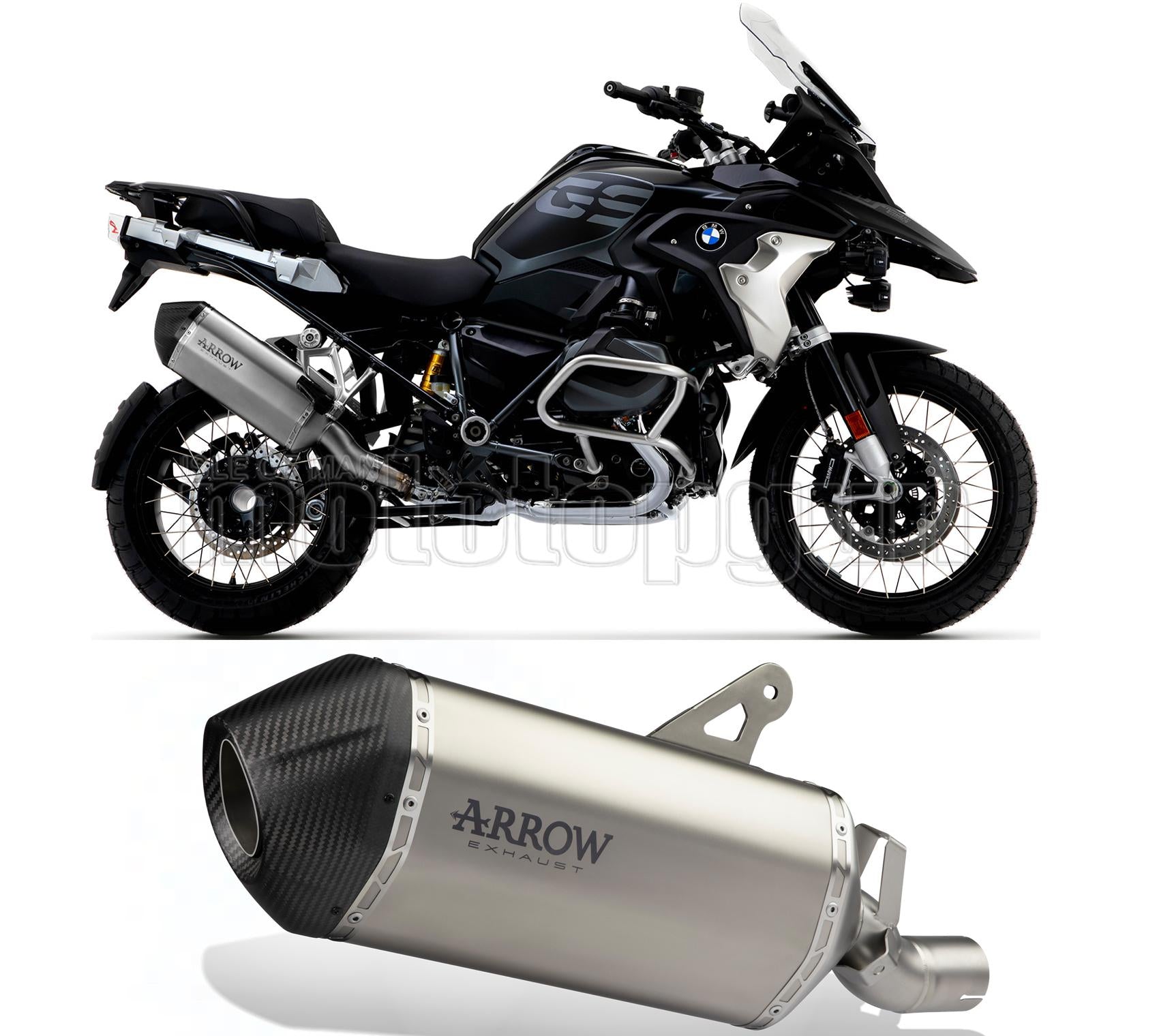 SCARICO OMOLOGATO ARROW SONORA IN TITANIO CON FONDELLO IN CARBY COMPATIBILE CON BMW R1250 R-1250 GS ADVENTURE 19/23