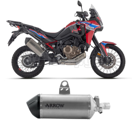 SCARICO OMOLOGATO ARROW SONORA IN TITANIO CON COPPA IN CARBONIO COMPATIBILE CON HONDA AFRICA TWIN CRF 1100 L 2024