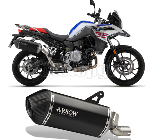 SCARICO OMOLOGATO ARROW SONORA IN TITANIO NERO CON FONDELLO IN CARBY COMPATIBILE CON BMW F750 F-750 GS 21/23