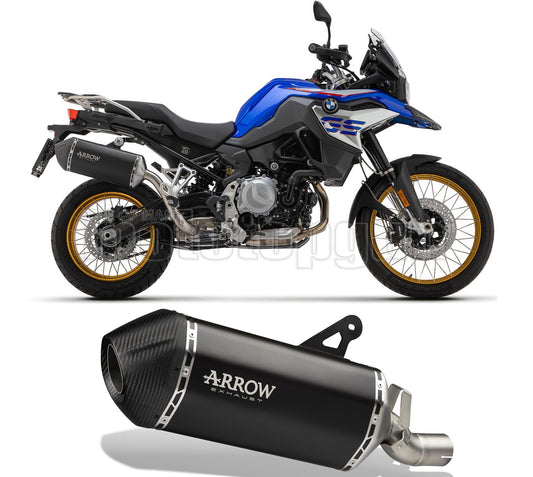 SCARICO OMOLOGATO ARROW SONORA IN TITANIO NERO CON FONDELLO IN CARBY COMPATIBILE CON BMW F850 F-850 GS 21/23