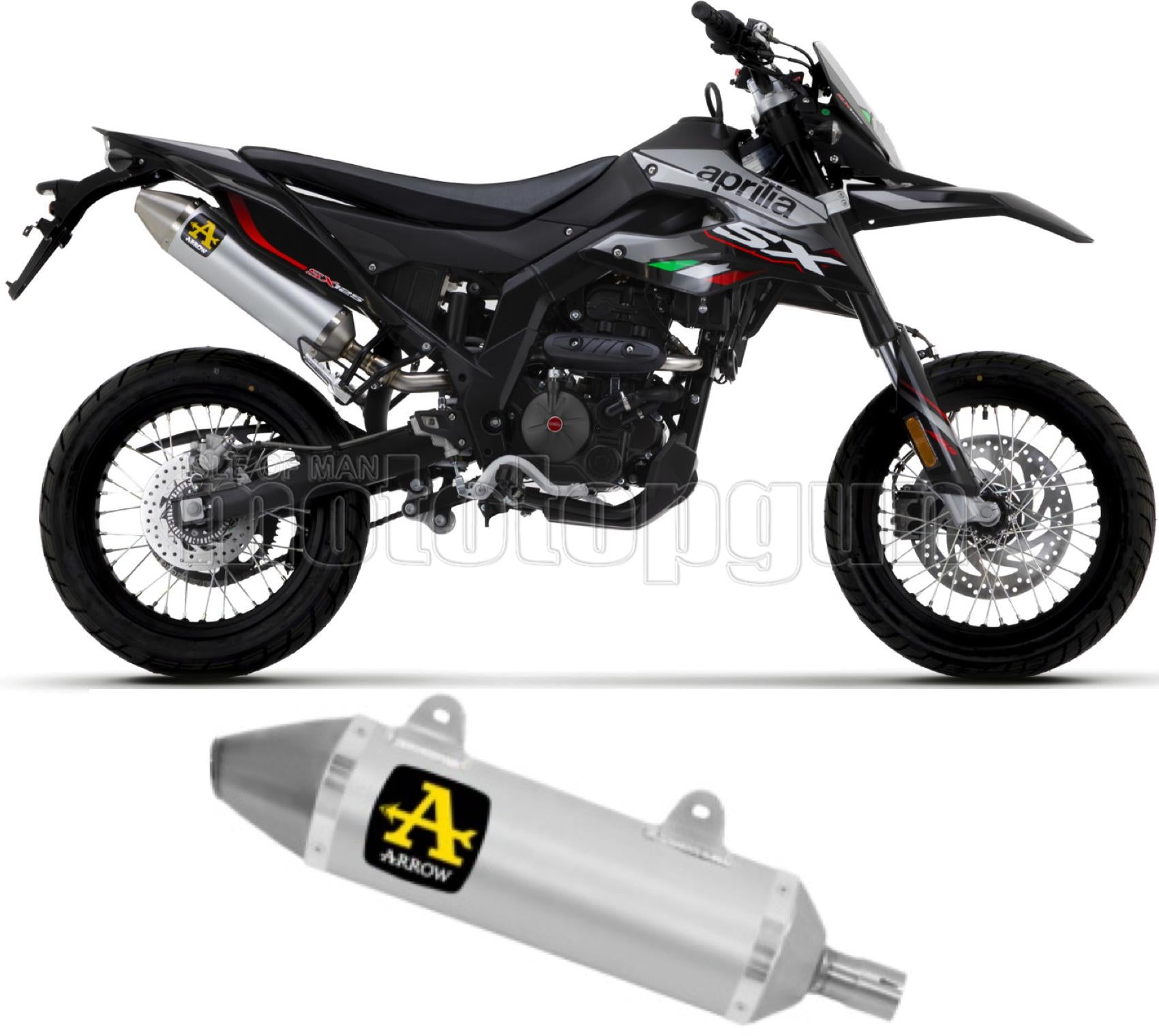 COLLETTORE ARROW THUNDER IN ALLUMINIO CON FONDELLO IN INOX COMPATIBILE CON APRILIA RX - SX 125 21/23