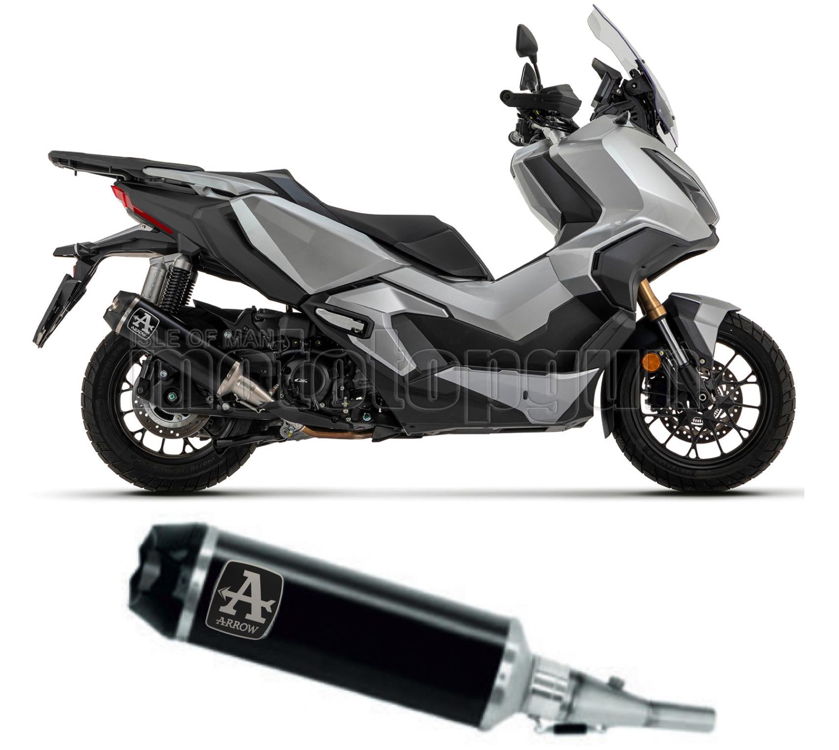 SCARICO COMPLETO COMPETITION ARROW INDY-RACE IN ALLUMINIO NERO CON FONDELLO IN CARBY COMPATIBILE CON HONDA XADV X-ADV 350 22/23