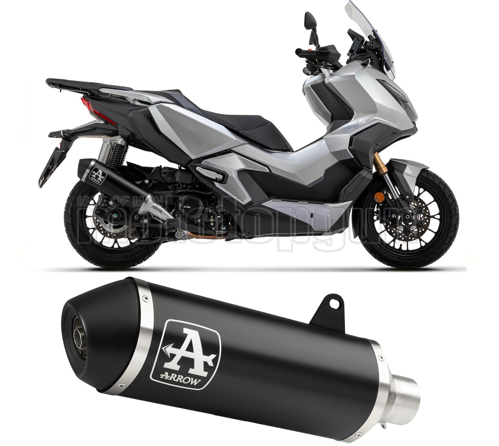 SCARICO COMPLETO COMPETITION ARROW URBAN IN ALLUMINIO NERO CON FONDELLO IN INOX NERO COMPATIBILE CON HONDA XADV X-ADV 350 22/23