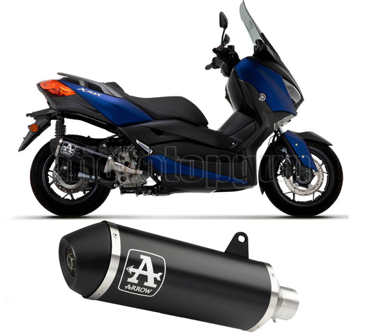 SCARICO COMPLETO COMPETITION EVO ARROW URBAN IN ALLUMINIO NERO CON FONDELLO IN INOX NERO COMPATIBILE CON YAMAHA XMAX X-MAX 300 21/22