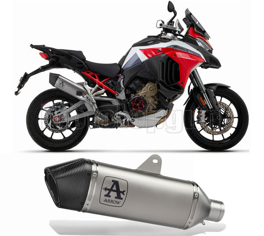 SCARICO OMOLOGATO ARROW VELOCE IN TITANIO CON FONDELLO IN CARBY COMPATIBILE CON DUCATI MULTISTRADA V4 1100 21/23