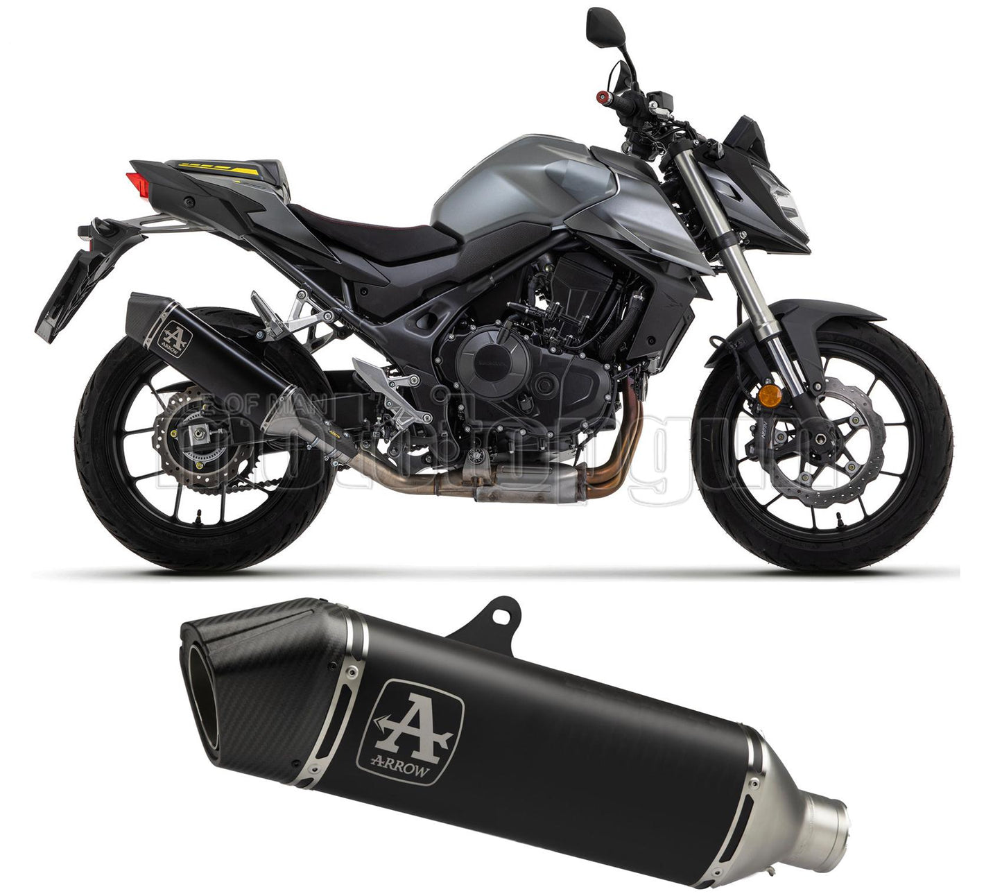 SCARICO COMPLETO OMOLOGATO CATALIZZATO ARROW VELOCE IN ALLUMINIO NERO CON FONDELLO IN CARBY COMPATIBILE CON HONDA CB 750 HORNET 2023