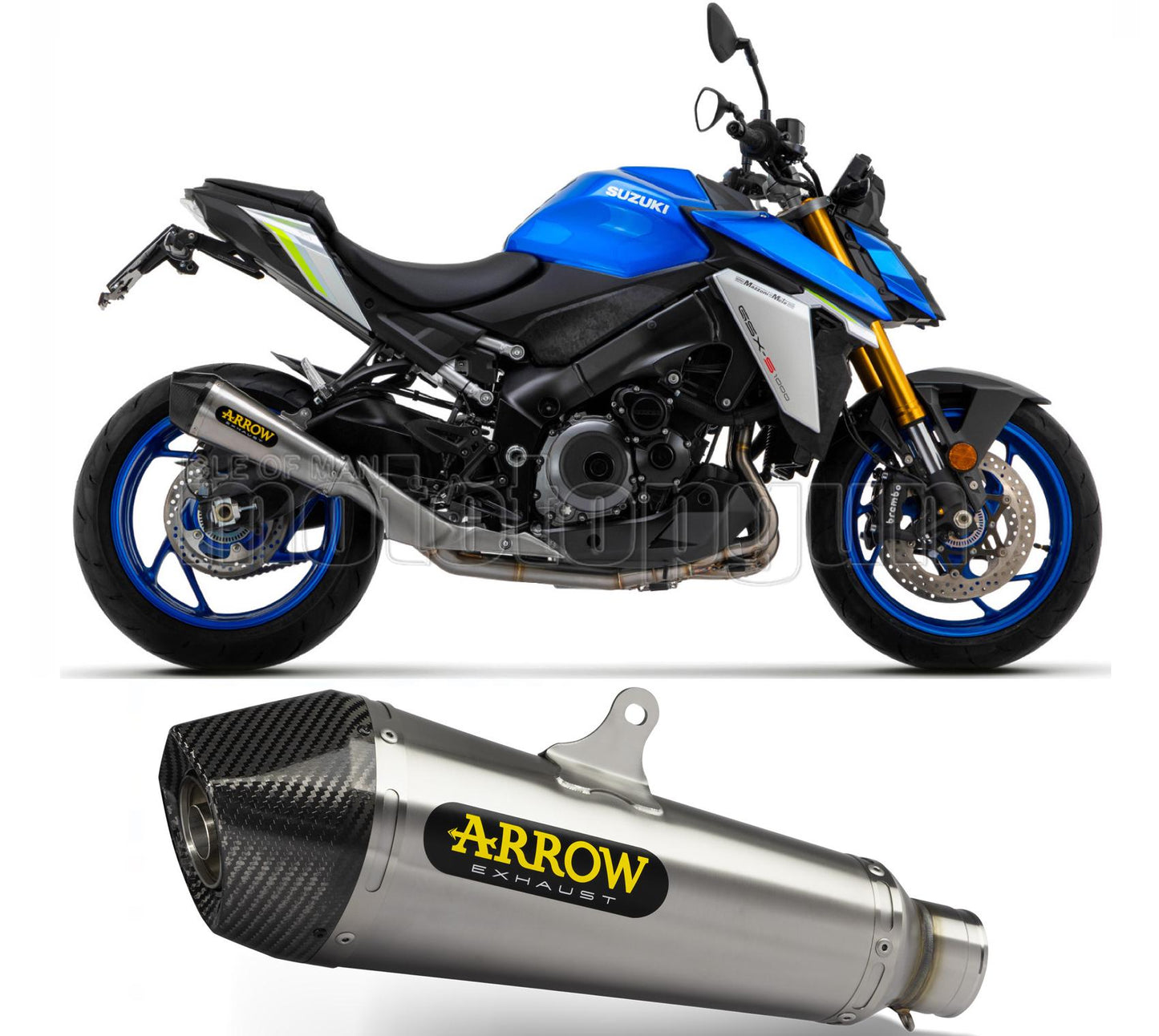 SCARICO OMOLOGATO OPEN ARROW X-KONE IN NICHROM CON FONDELLO IN CARBY COMPATIBILE CON SUZUKI GSX-S 1000 GT 21/23