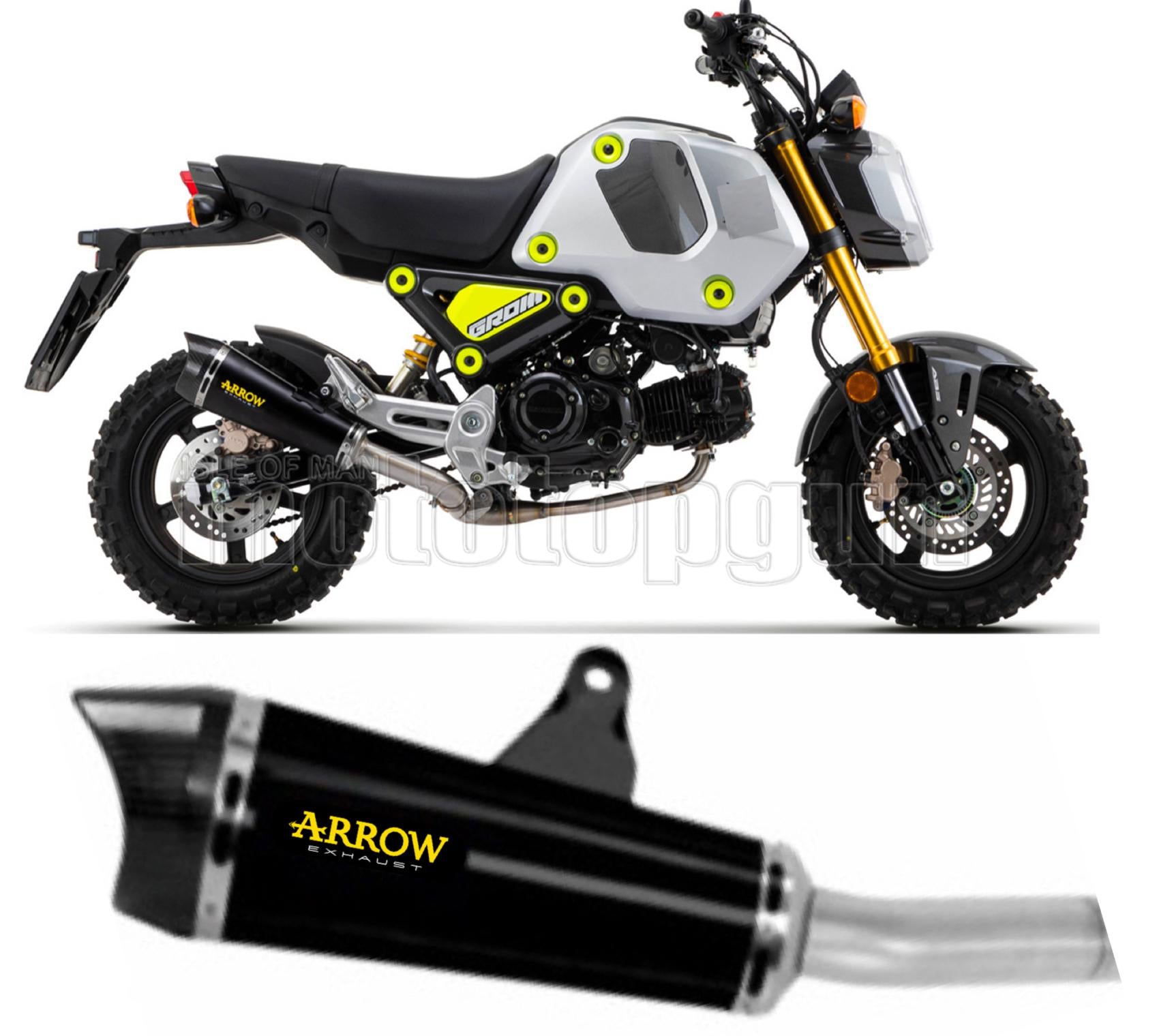 RACCORDO ARROW X-KONE IN NICHROM NERO CON FONDELLO IN CARBY COMPATIBILE CON HONDA MSX 125 GROM 21/23