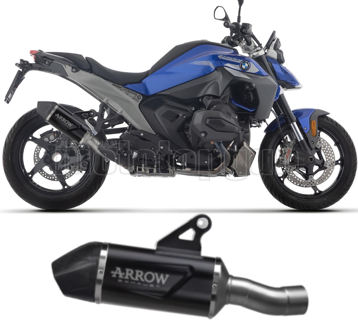 ARROW SCARICO OMOLOGATO INDY-RACE EVO ALLUMINIO NERO FONDELLO CARBY COMPATIBILE CON BMW R 1300 R 25/26