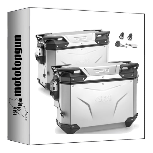 GIVI VALIGIE LATERALI OBKEV37AL + OBKEVS33AR MONOKEY CAM-SIDE TREKKER OUTBACK EVO SMART ALLUMINIO + SERRATURA 70 LT 