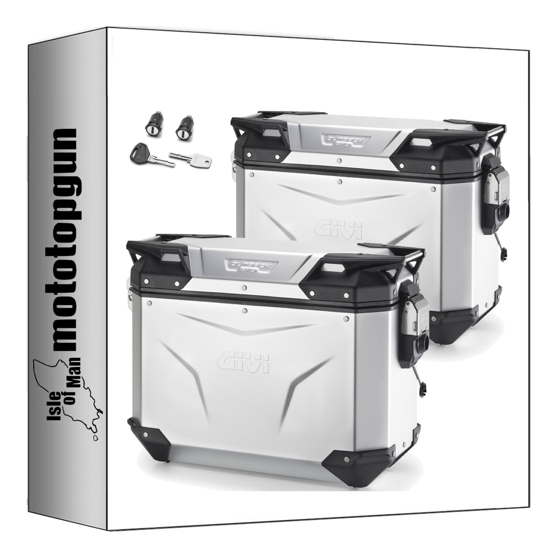 GIVI VALIGIE LATERALI OBKEV37AAL + OBKEV37AAR MONOKEY CAM-SIDE TREKKER OUTBACK EVO SMART ALLUMINIO ANODIZZATO + SERRATURA 74 LT + ATACCO COMPATIBILE CON BMW F 900 XR 20/24