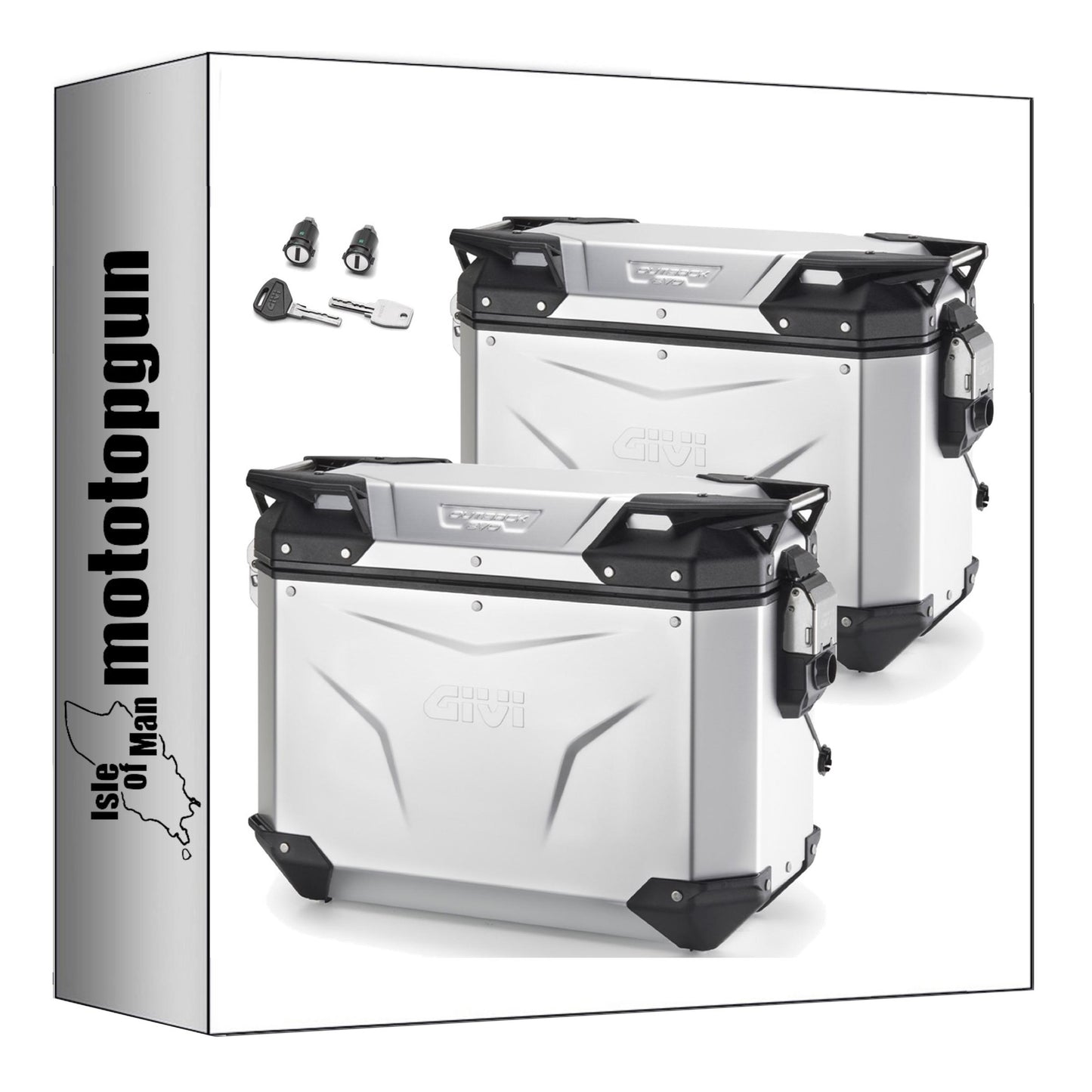 GIVI VALIGIE LATERALI OBKEV37AAL + OBKEV37AAR MONOKEY CAM-SIDE TREKKER OUTBACK EVO SMART ALLUMINIO ANODIZZATO + SERRATURA 74 LT + ATACCO COMPATIBILE CON BMW F 800 GS 2024