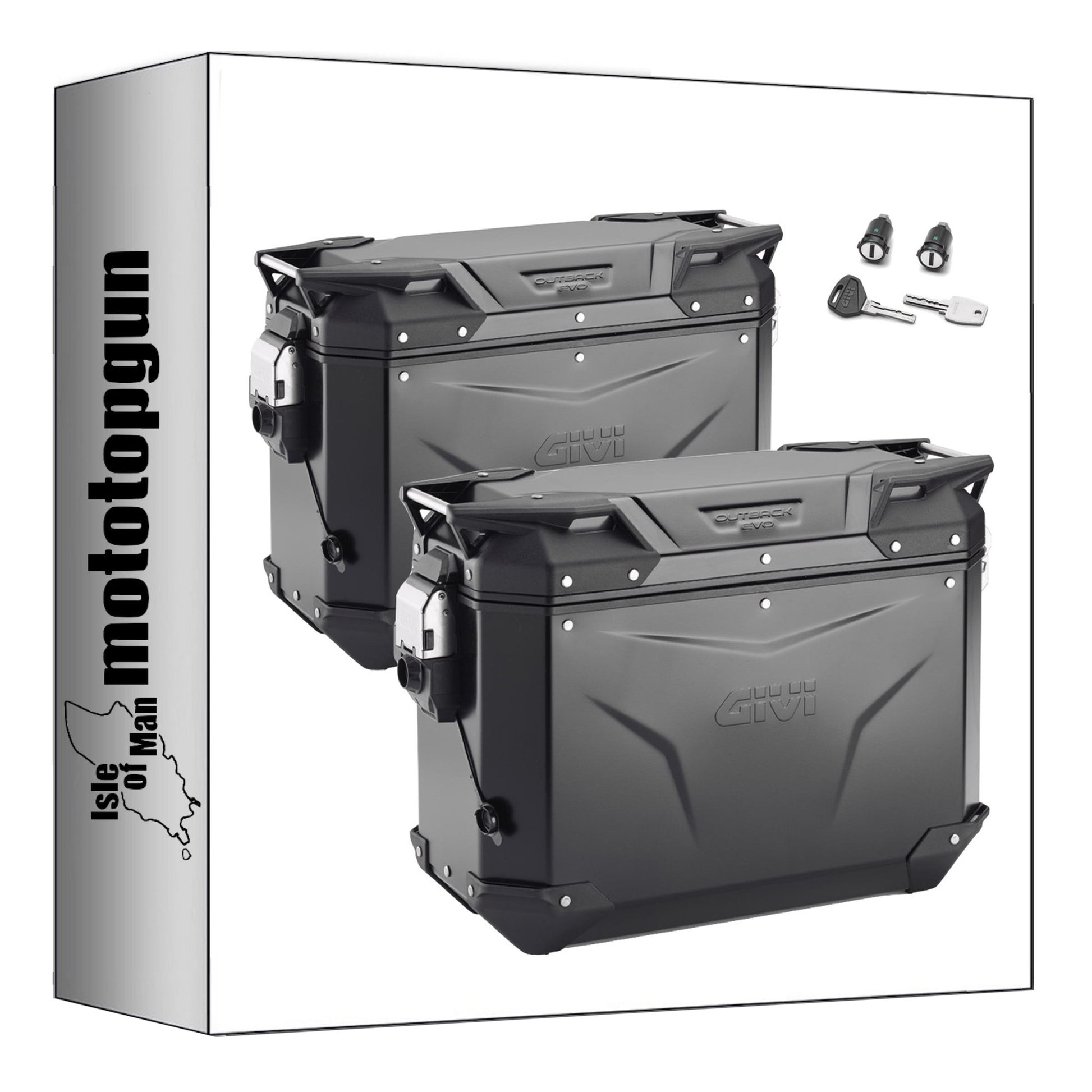 GIVI VALIGIE LATERALI OBKEV37BL + OBKEV37BR MONOKEY CAM-SIDE TREKKER OUTBACK EVO SMART ALLUMINIO NERO + SERRATURA 74 LT + ATACCO COMPATIBILE CON KTM 1290 SUPER ADVENTURE 15/16